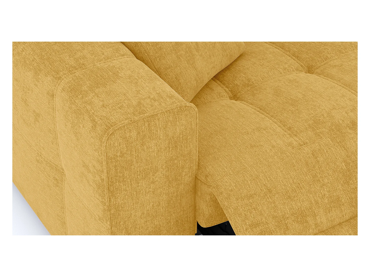 QUARTZ Sofa 3-Sitzer mit 2 Relaxfunktionen und verstellbare Kopfstützen, senfgelb