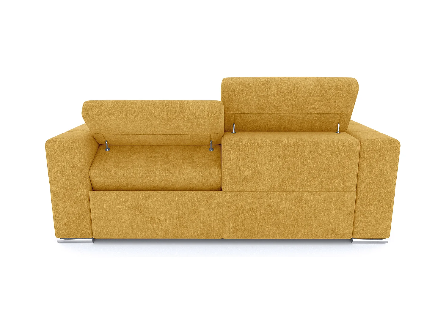 QUARTZ Sofa 3-Sitzer mit 2 Relaxfunktionen und verstellbare Kopfstützen, senfgelb