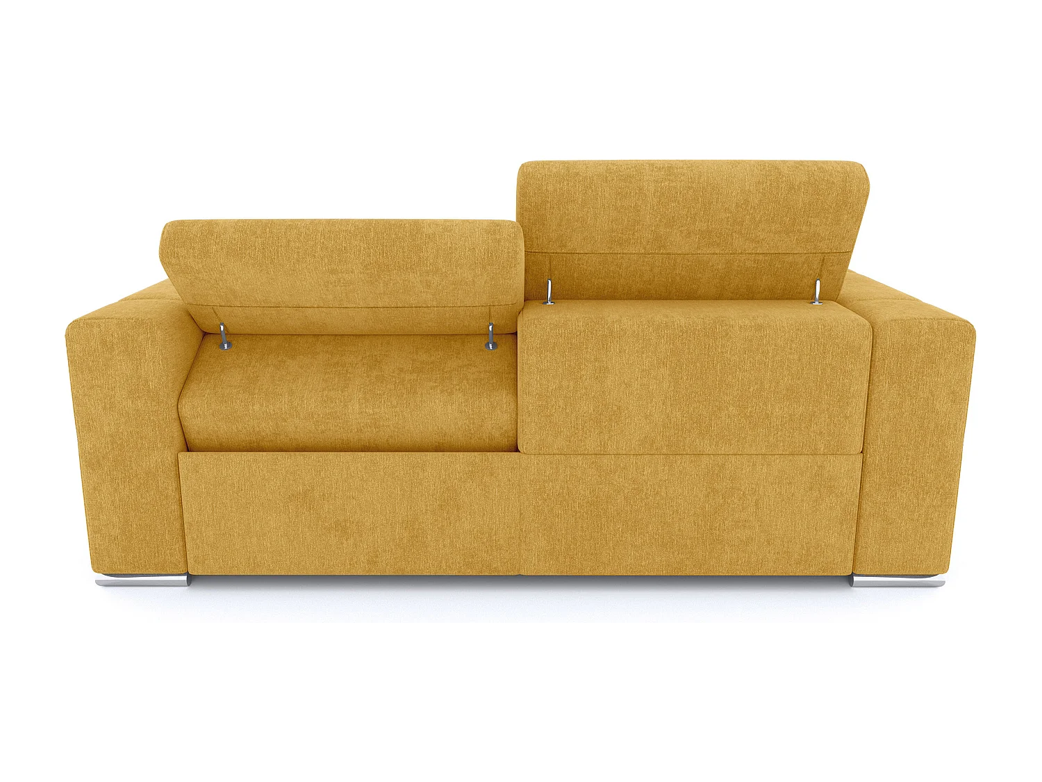 QUARTZ Sofa 3-Sitzer mit 2 Relaxfunktionen und verstellbare Kopfstützen, senfgelb