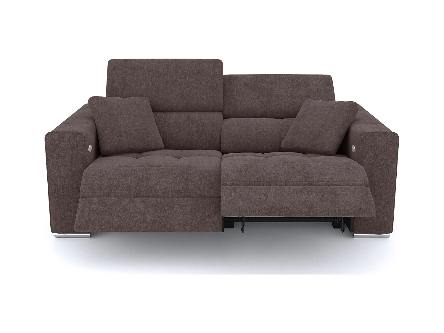 QUARTZ Sofa 3-Sitzer mit 2 Relaxfunktionen und verstellbare Kopfstützen, dunkelbraun