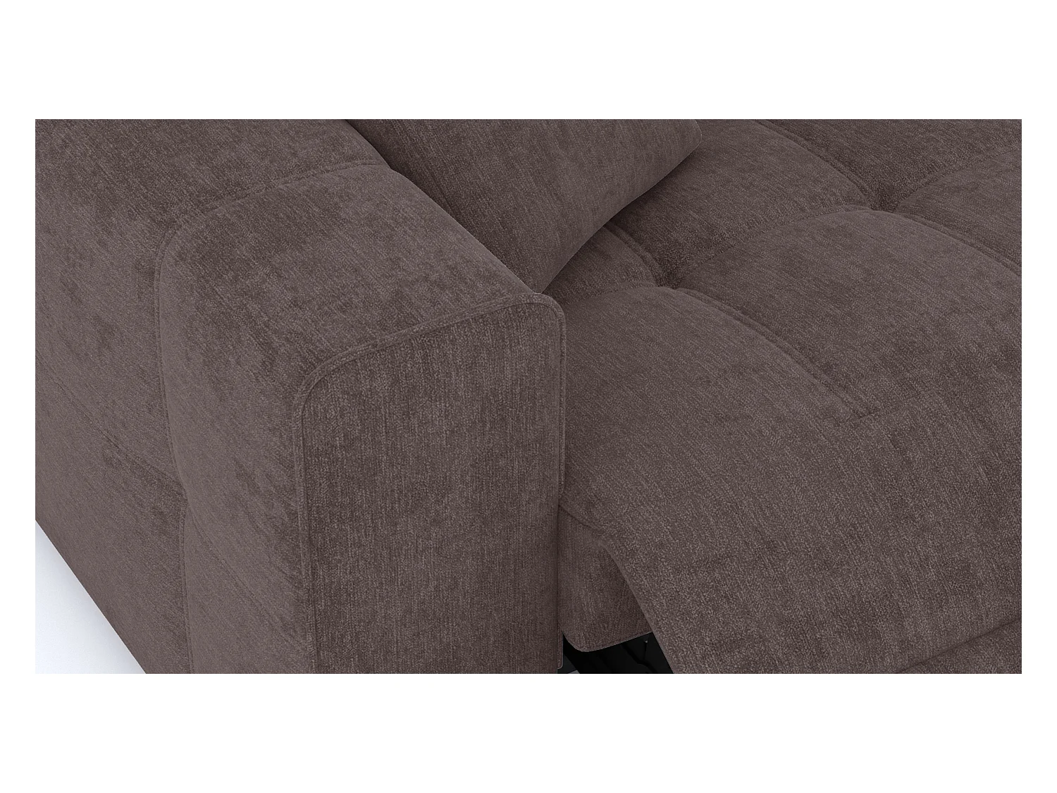 QUARTZ Sofa 3-Sitzer mit 2 Relaxfunktionen und verstellbare Kopfstützen, dunkelbraun