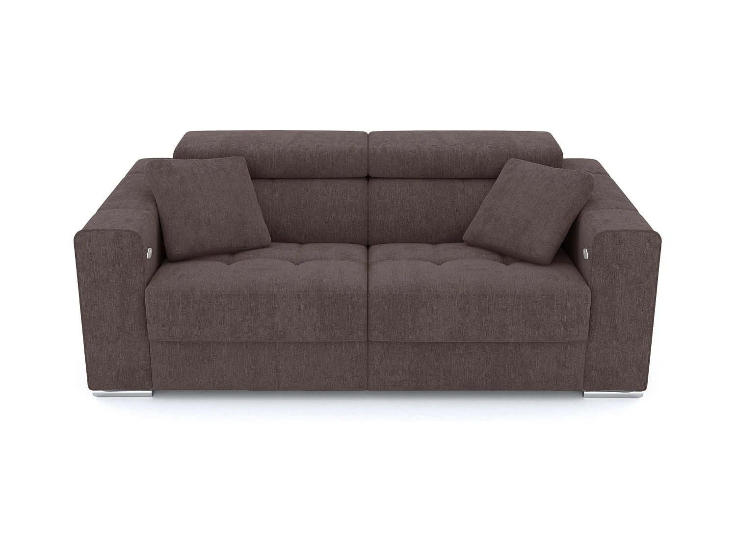 QUARTZ Sofa 3-Sitzer mit 2 Relaxfunktionen und verstellbare Kopfstützen, dunkelbraun