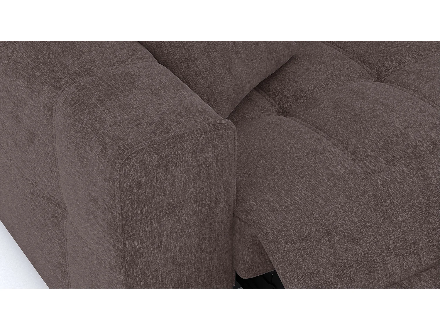 Canapé 3 places avec 2 relax électriques tissu brun foncé - QUARTZ