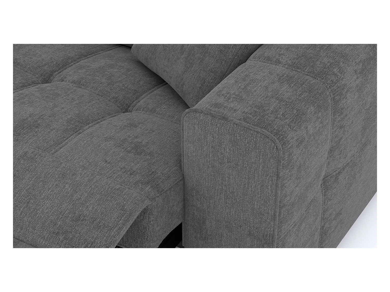 Canapé 3 places avec 1 relax électrique tissu gris foncé - QUARTZ