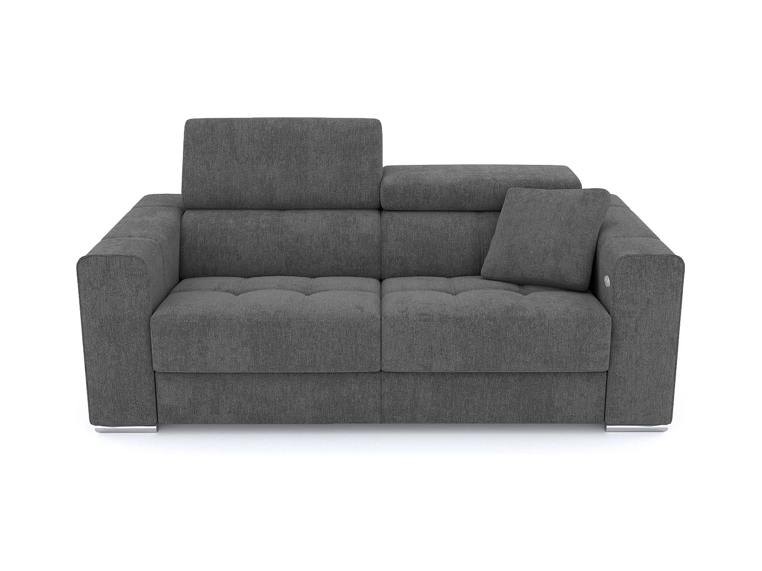 Canapé 3 places avec 1 relax électrique tissu gris foncé - QUARTZ