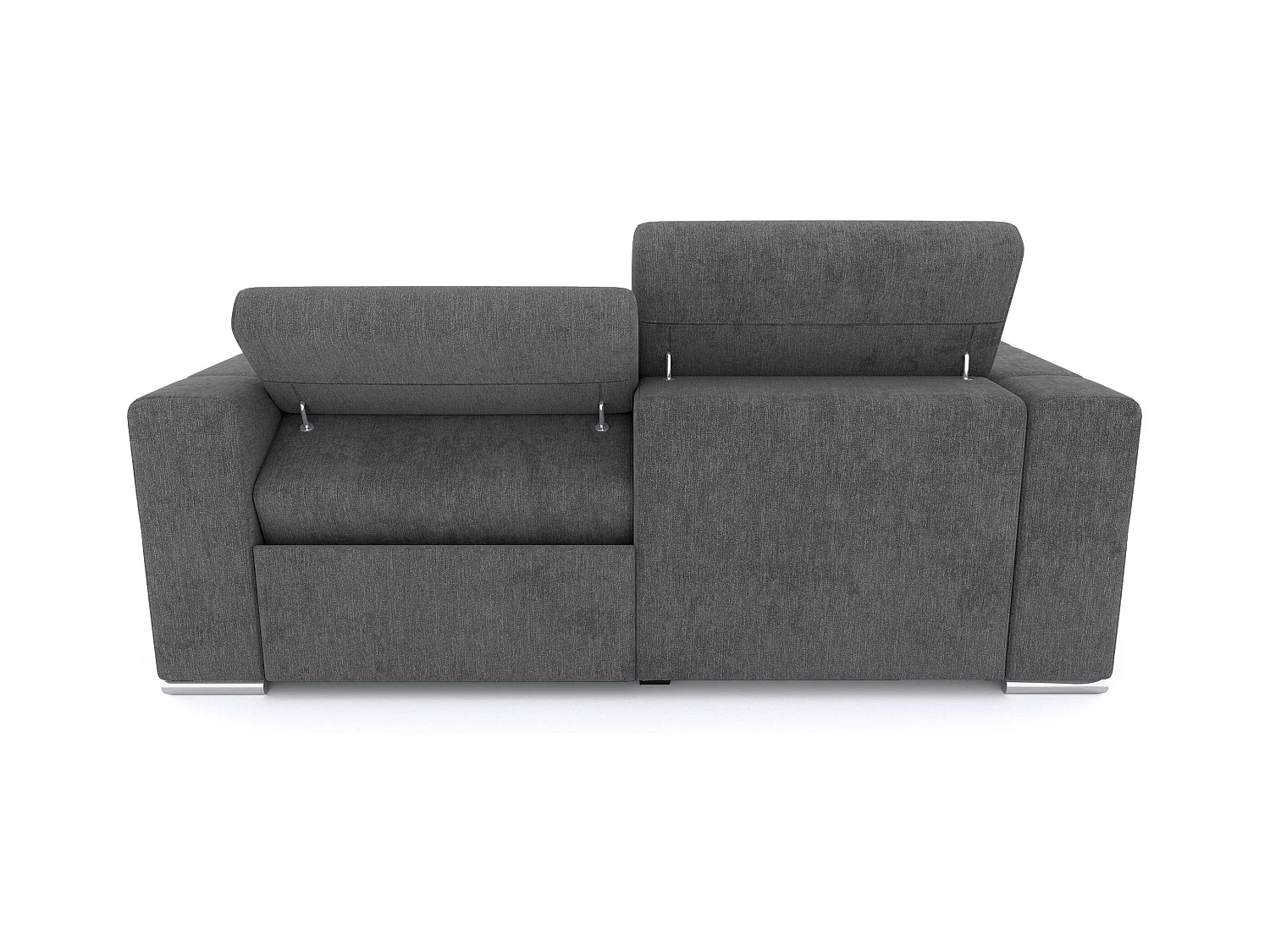 Canapé 3 places avec 1 relax électrique tissu gris foncé - QUARTZ