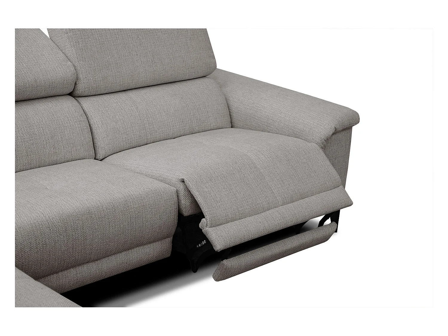 Canapé d'angle gauche 4 places avec un relax électrique tissu taupe - Matera