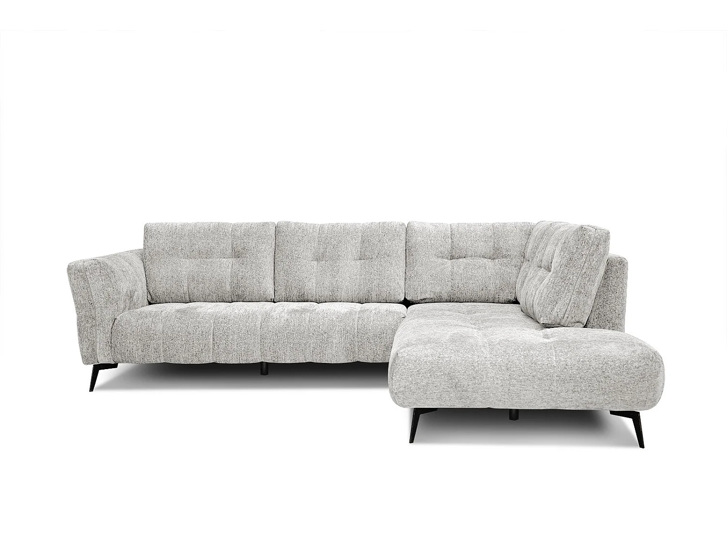 Canapé d'angle droit 5 places tissu écru