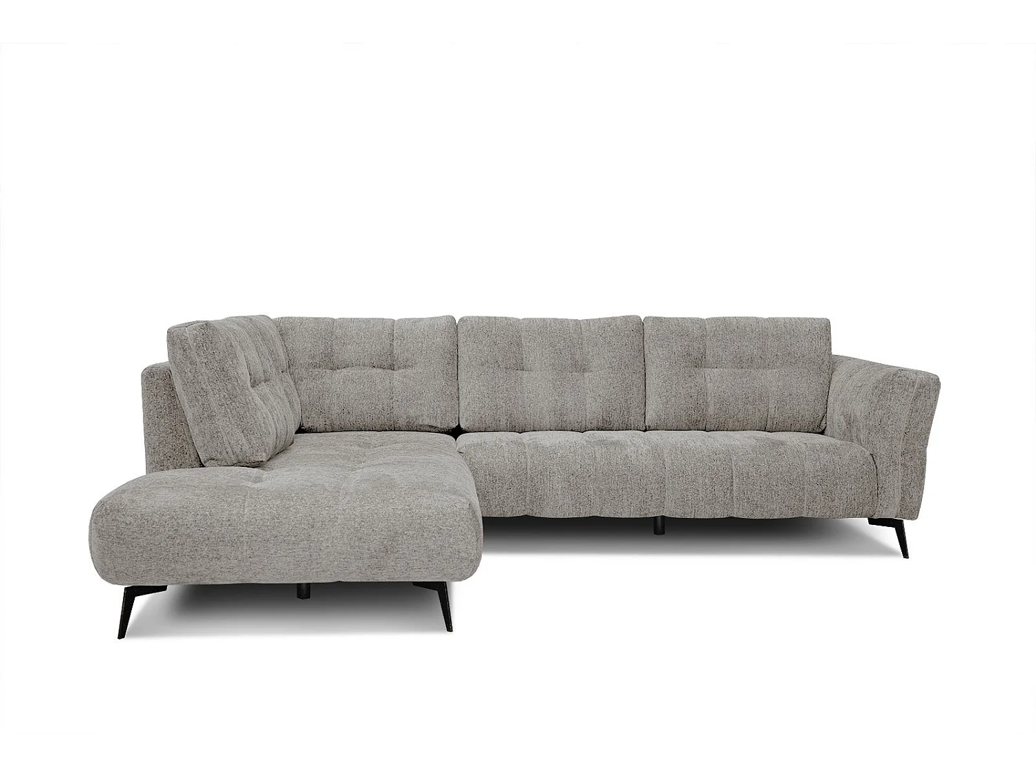 Canapé d'angle gauche 5 places tissu beige foncé