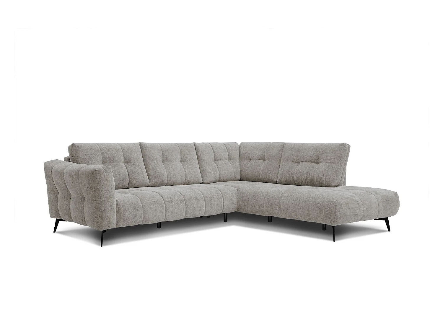 Canapé d'angle droit 5 places tissu beige foncé