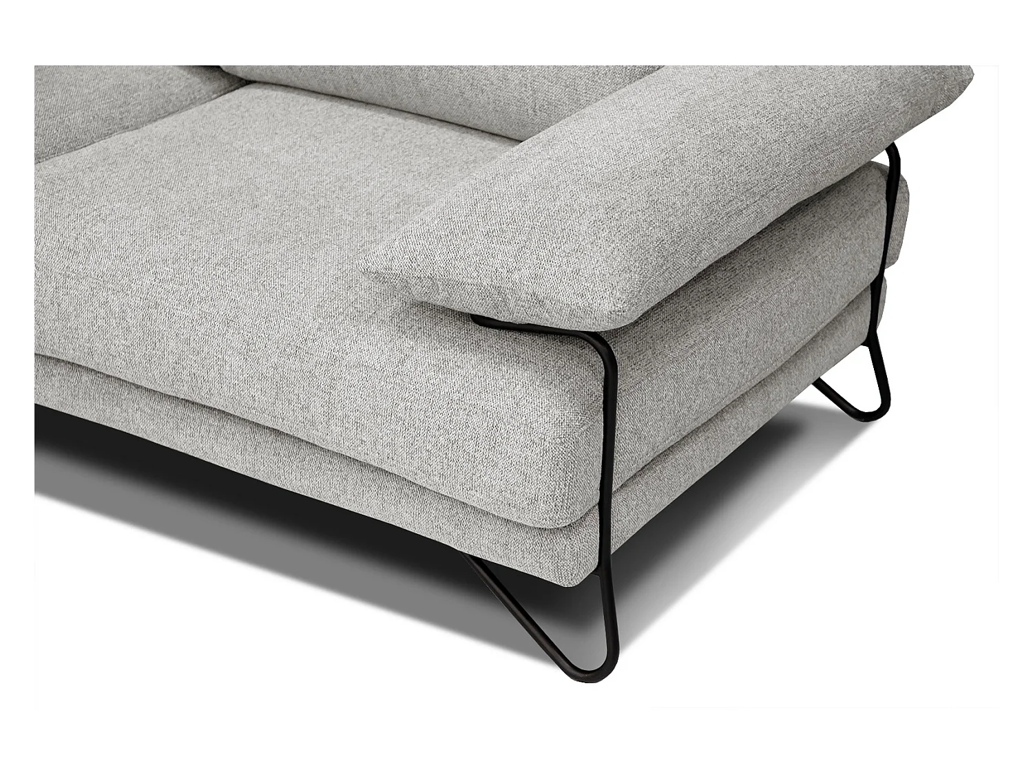 Canapé d'angle gauche 5 places tissu beige - Lori