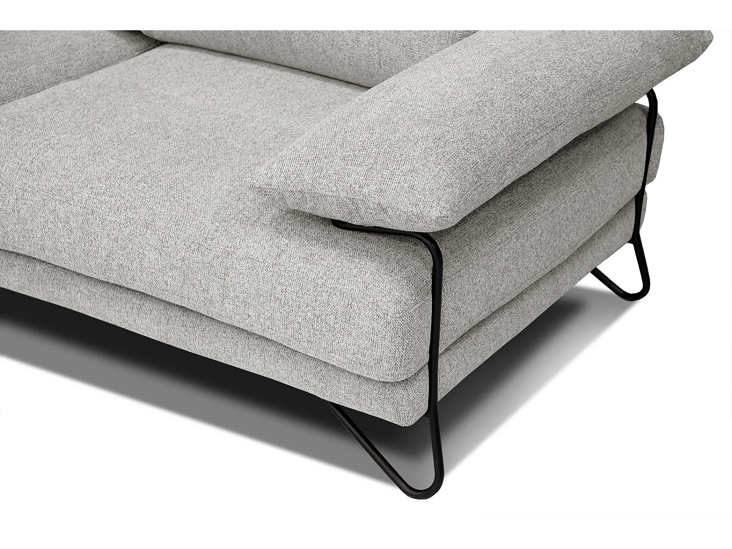 Canapé d'angle gauche 5 places tissu beige - Lori