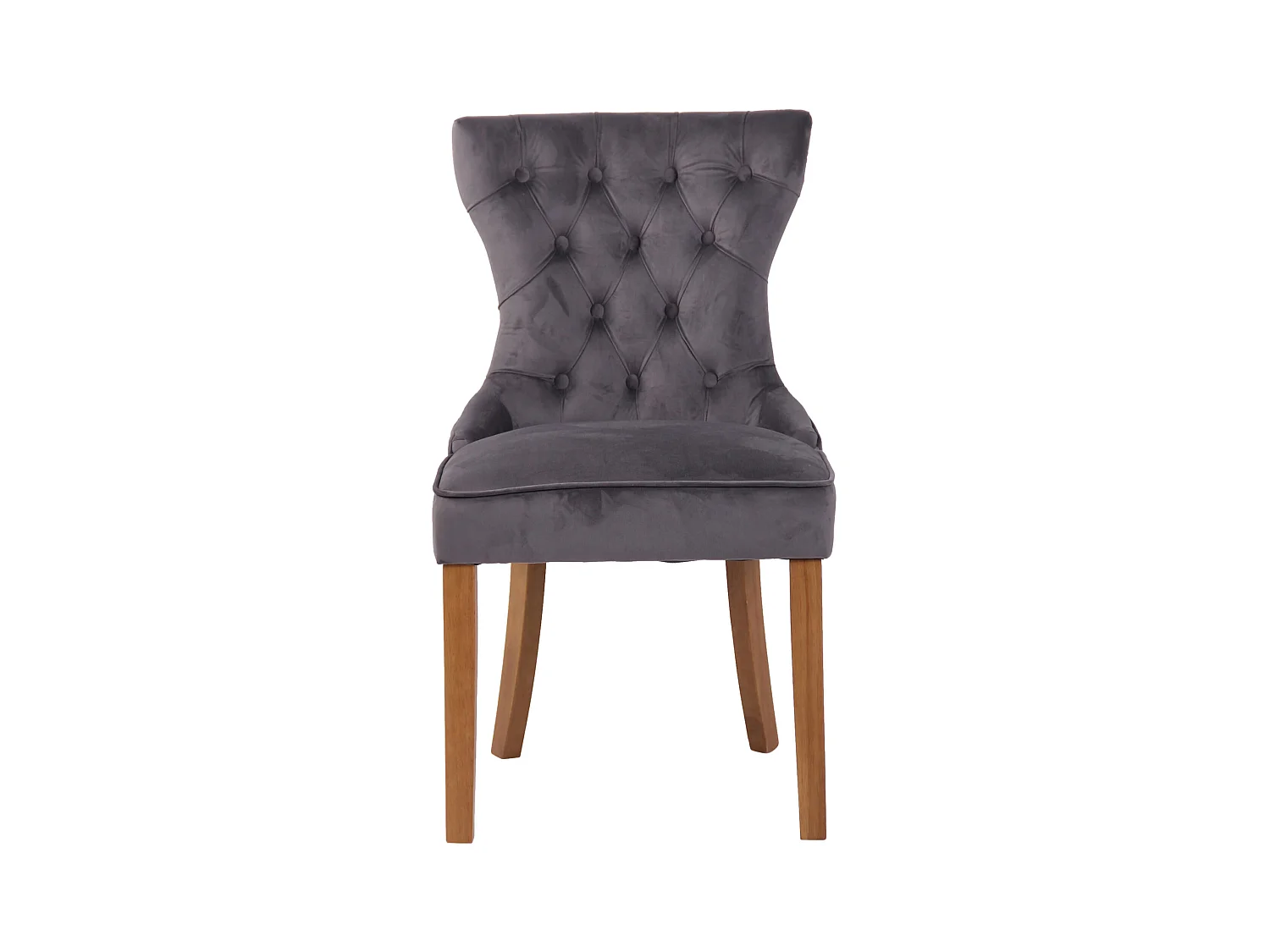 Set van 4  Eetkamerstoelen - Fluweel & antiek licht - donkergrijs - Franca