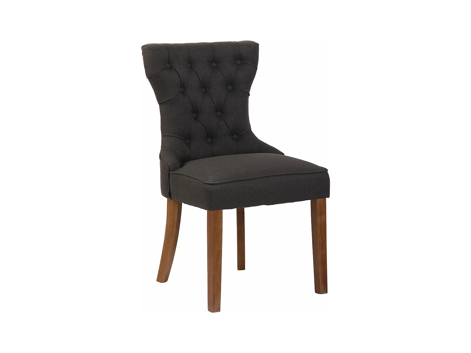 Lot de 4  chaise salle à manger - Tissu & Antique clair - Gris foncé - Franca