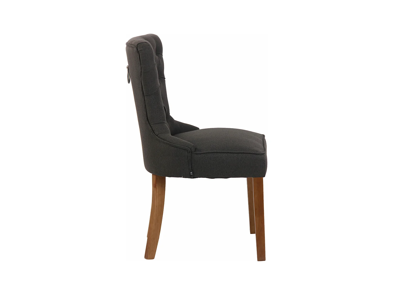 Lot de 4  chaise salle à manger - Tissu & Antique clair - Gris foncé - Franca