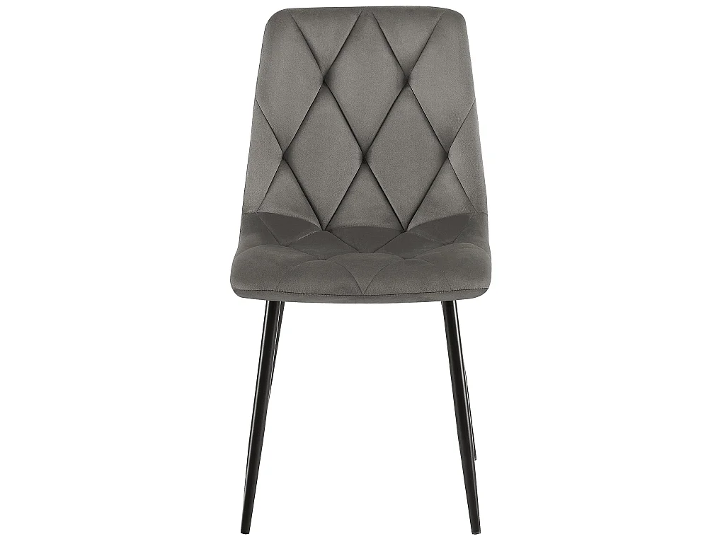 chaise salle à manger - Velours - Anthracite - Clairton