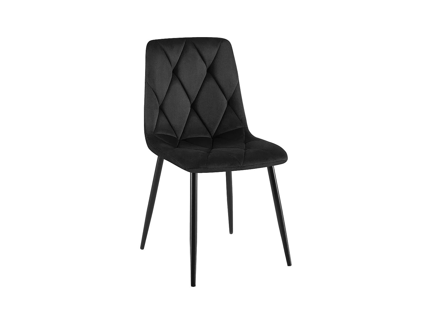 chaise salle à manger - Velours - Noir - Clairton