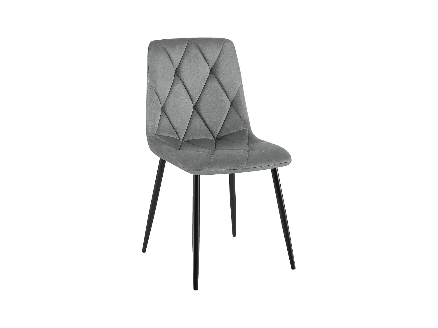 chaise salle à manger - Velours - Gris foncé - Clairton