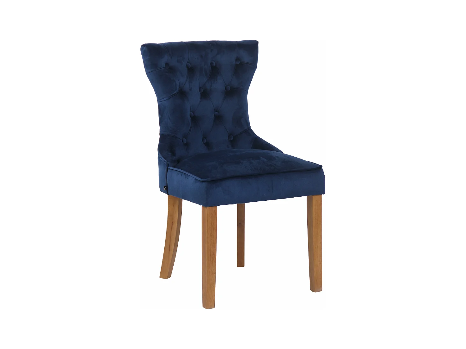 4er Set Esszimmerstuhl - Samt & antik-hell - blau - Franca