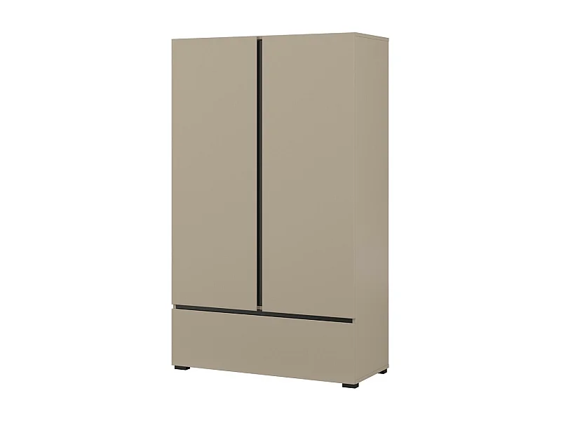 Armario de almacenamiento HAVANA beige y negro 2 puertas 1 cajón – Elegancia discreta y ahorro de espacio