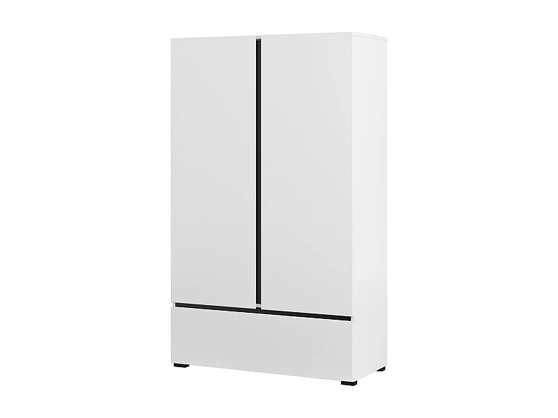 Armoire de rangement HAVANA blanche et noire 2 portes 1 tiroir – Design moderne et pratique