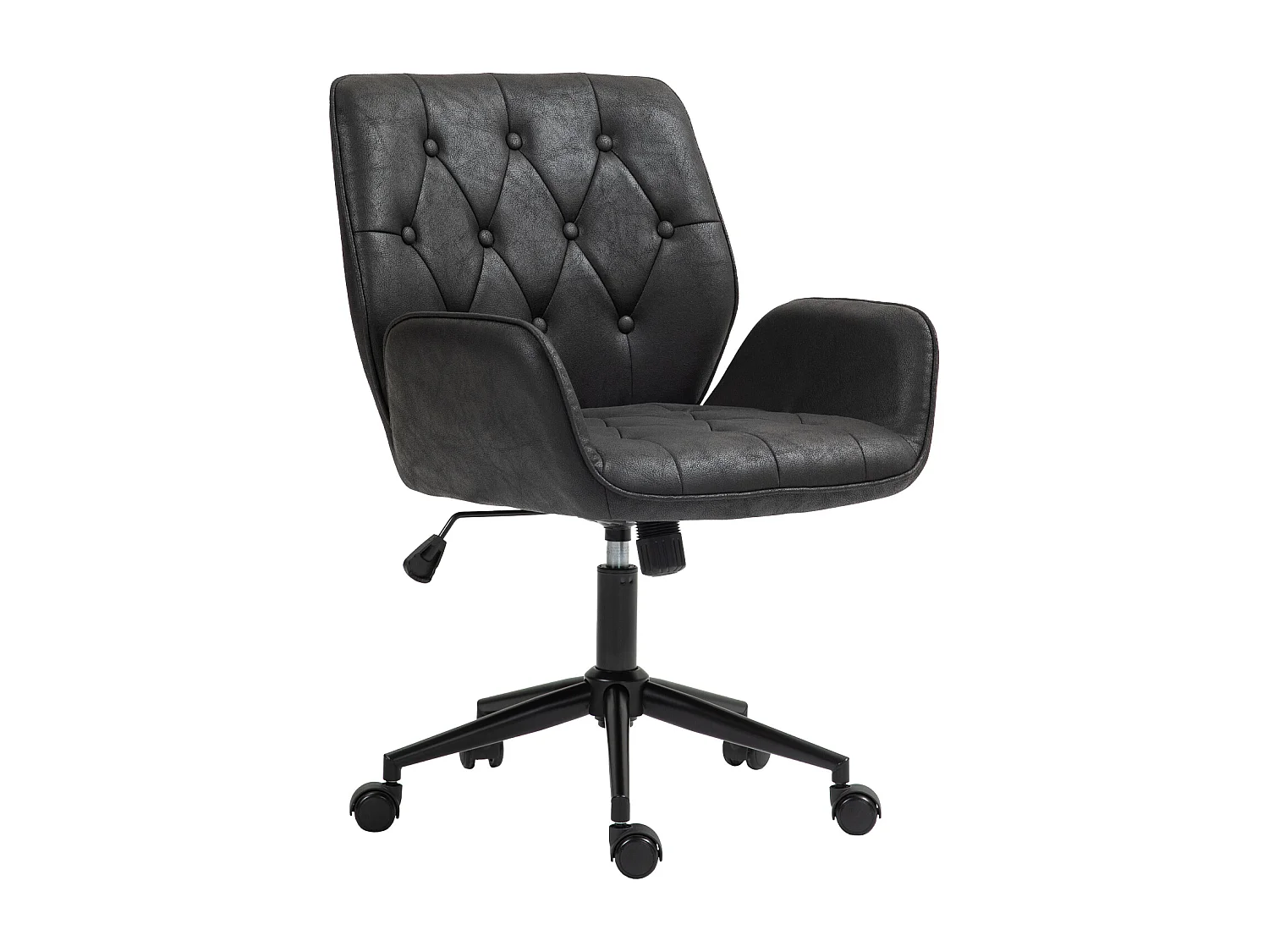 SVITA GABRIEL chaise de bureau réglable en hauteur en cuir artificiel noir
