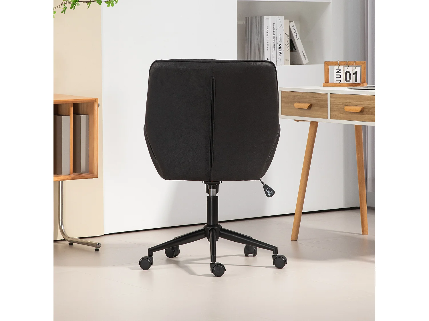SVITA GABRIEL chaise de bureau réglable en hauteur en cuir artificiel noir