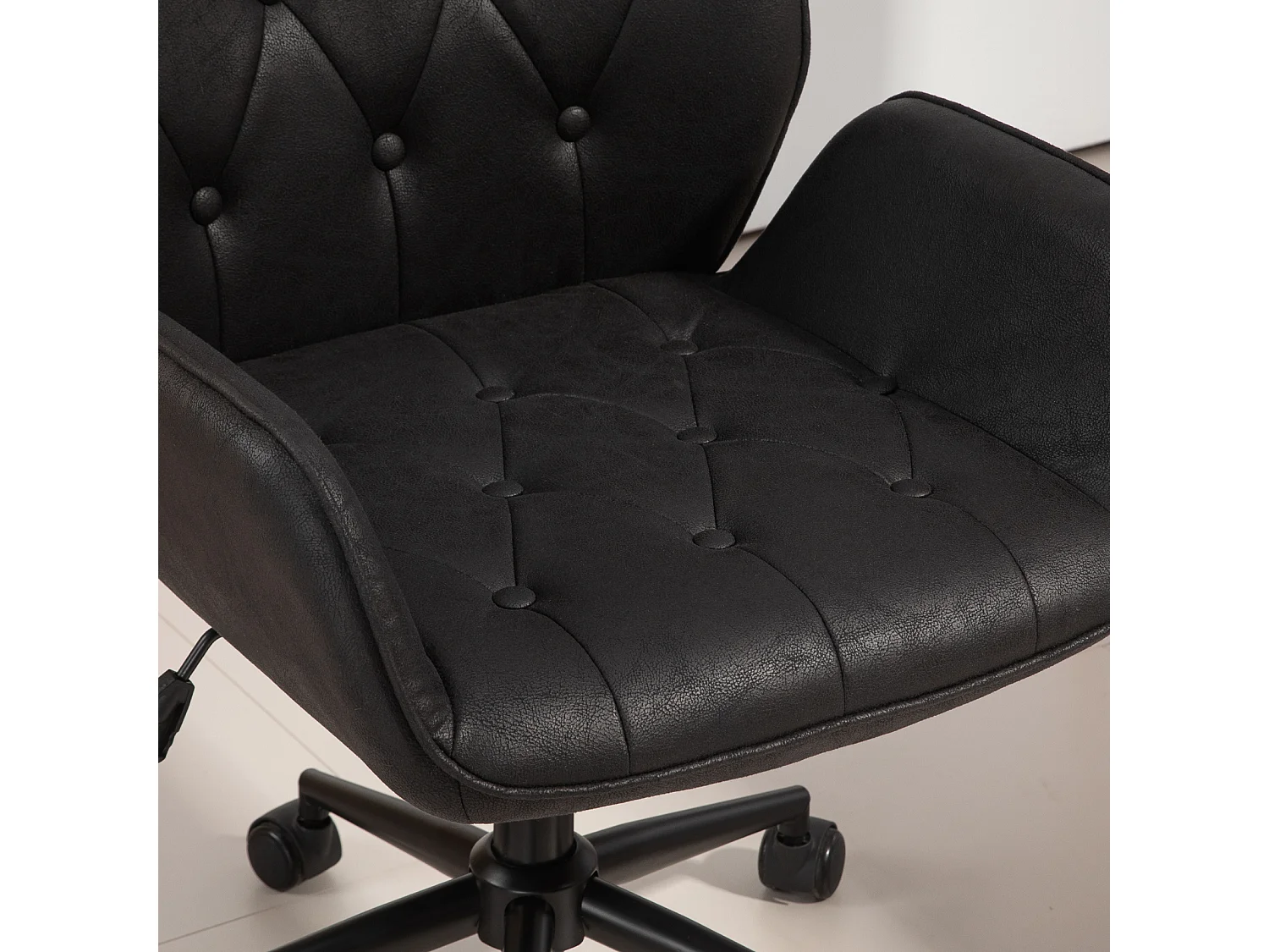 SVITA GABRIEL chaise de bureau réglable en hauteur en cuir artificiel noir