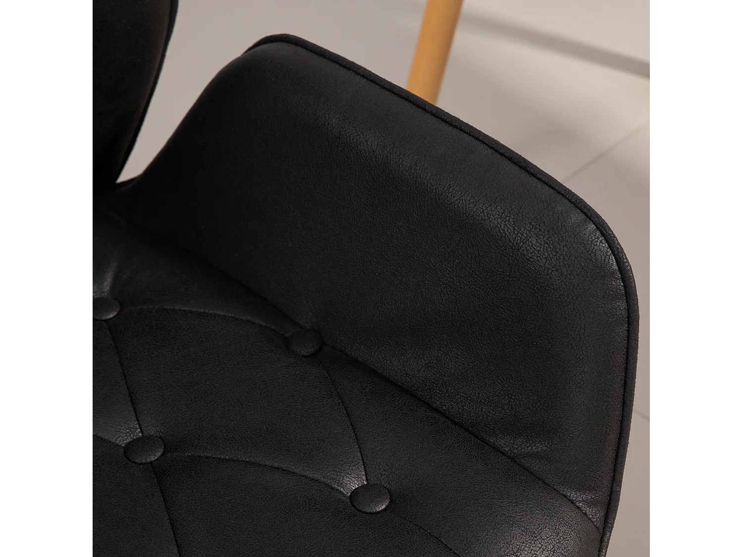 SVITA GABRIEL chaise de bureau réglable en hauteur en cuir artificiel noir
