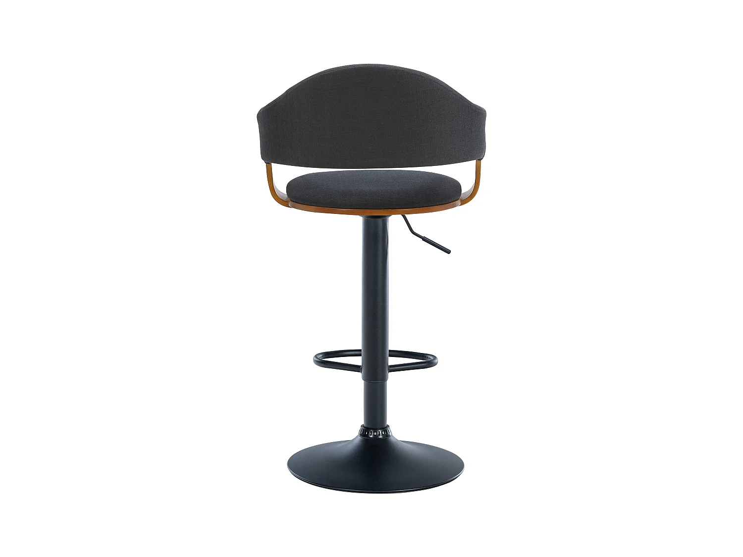 Lot de 2  Tabouret de bar - Tissu - Noyer / Noir - Nilse