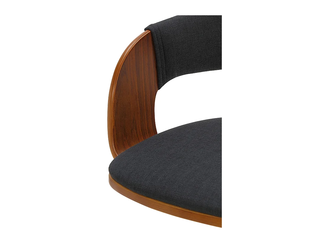 Lot de 2  Tabouret de bar - Tissu - Noyer / Noir - Nilse