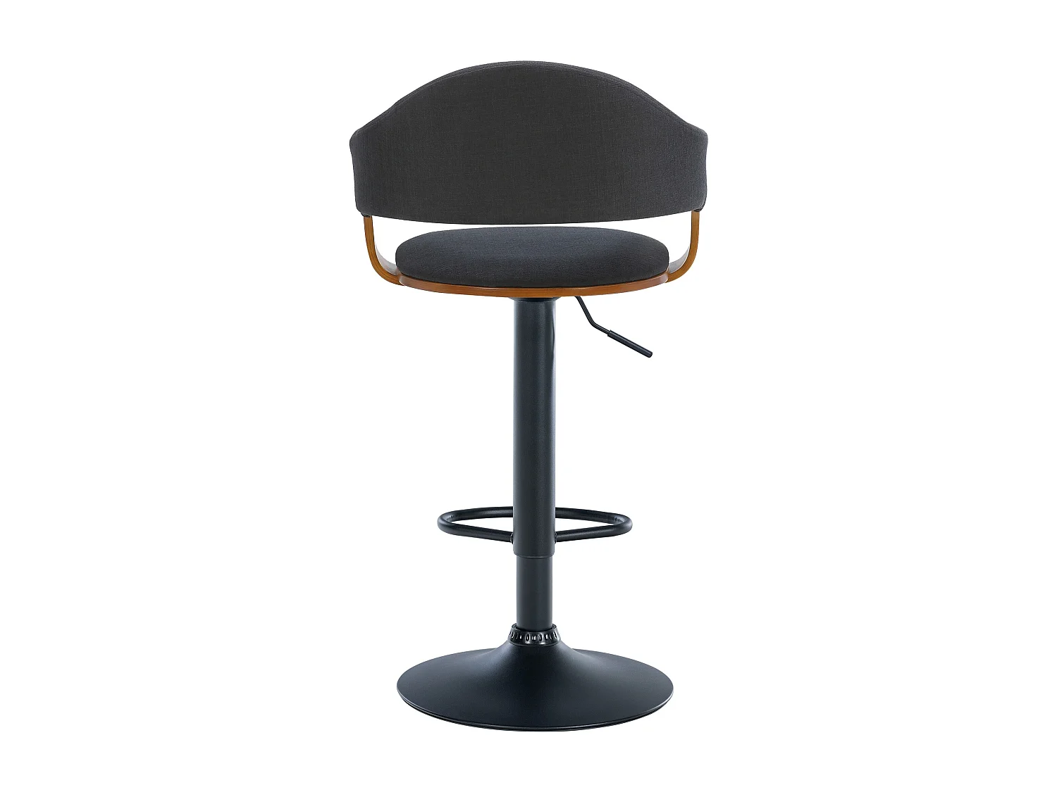 Lot de 2  Tabouret de bar - Tissu - Noyer / Noir - Nilse