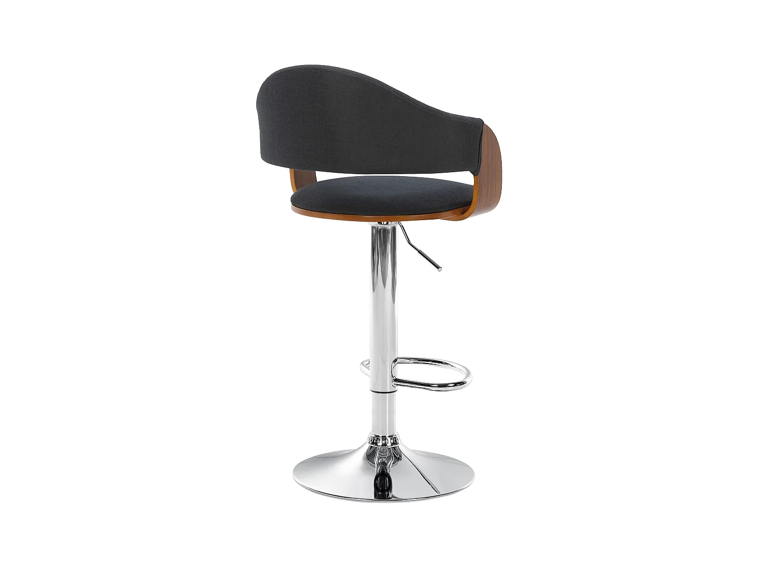 Lot de 2  Tabouret de bar - Tissu - Noyer / Noir - Nilse