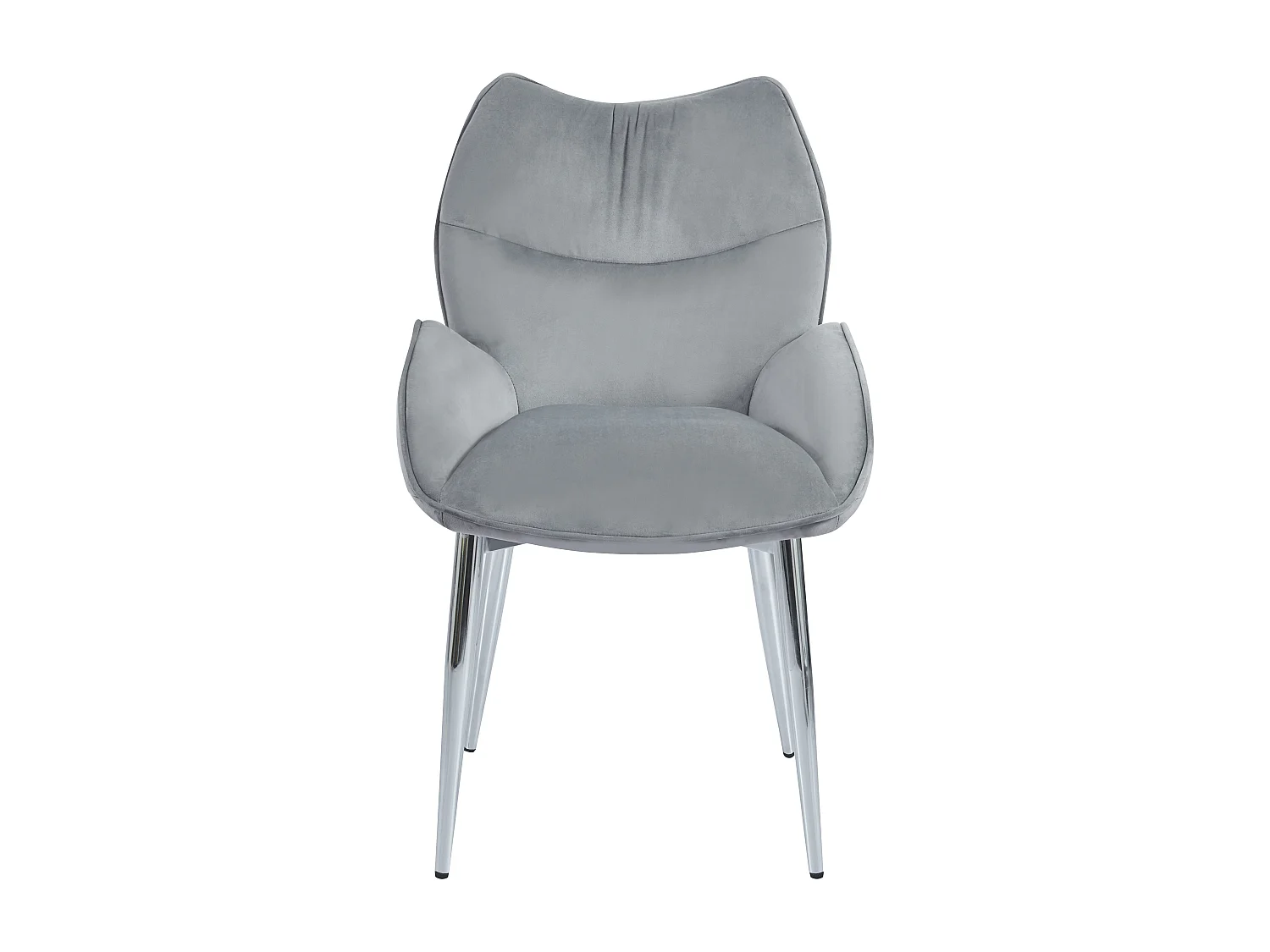 Lot de 2  Chaises en velours Anthracite LOHA pied métal Chrome