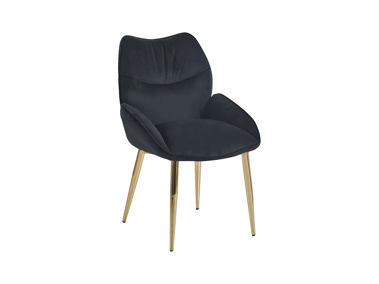 Lot de 2 chaises en velours Noir LOHA pied métal Gold