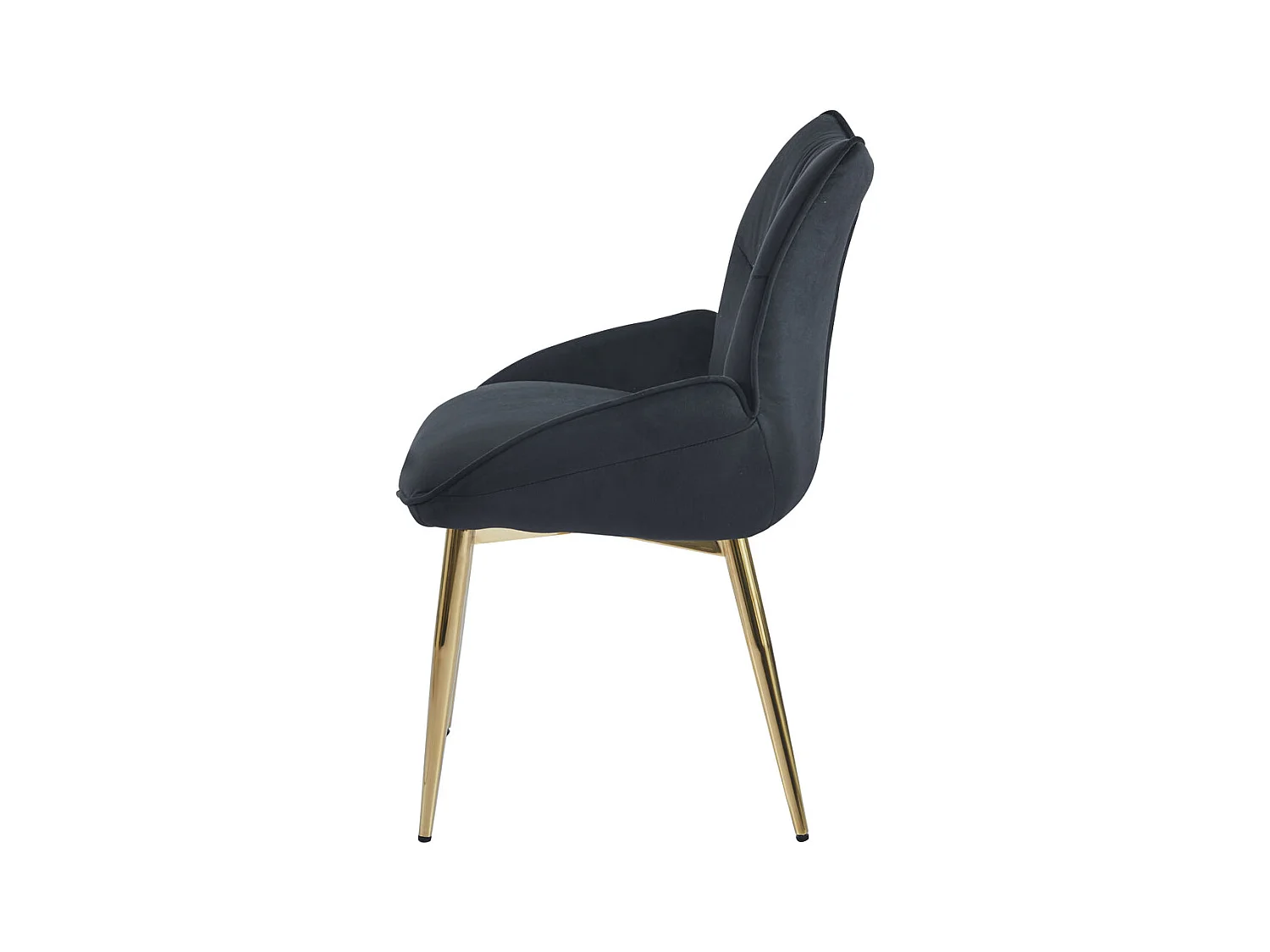 Lot de 2 chaises en velours Noir LOHA pied métal Gold