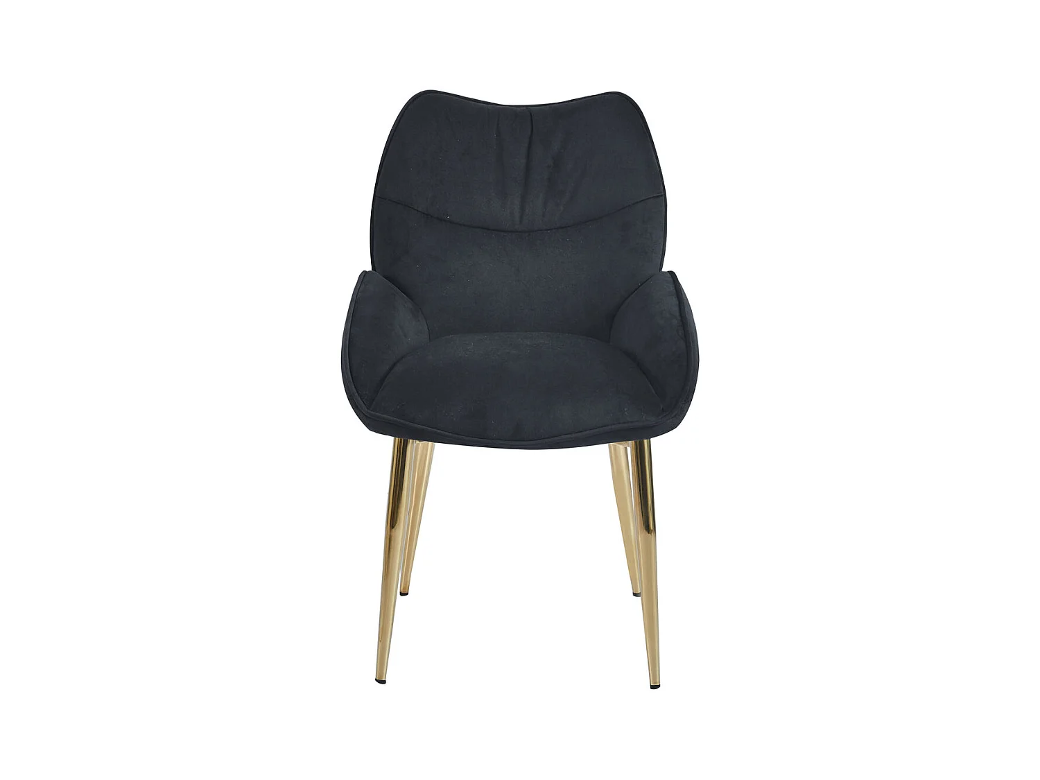 Lot de 2 chaises en velours Noir LOHA pied métal Gold
