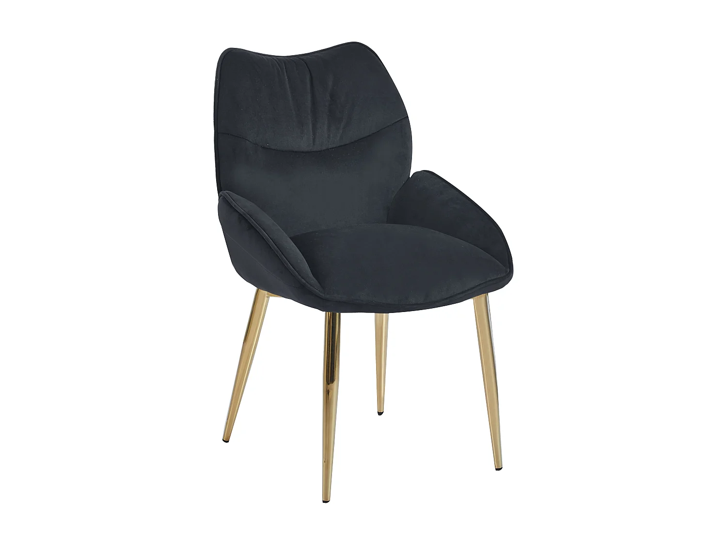 Lot de 2 chaises en velours Noir LOHA pied métal Gold