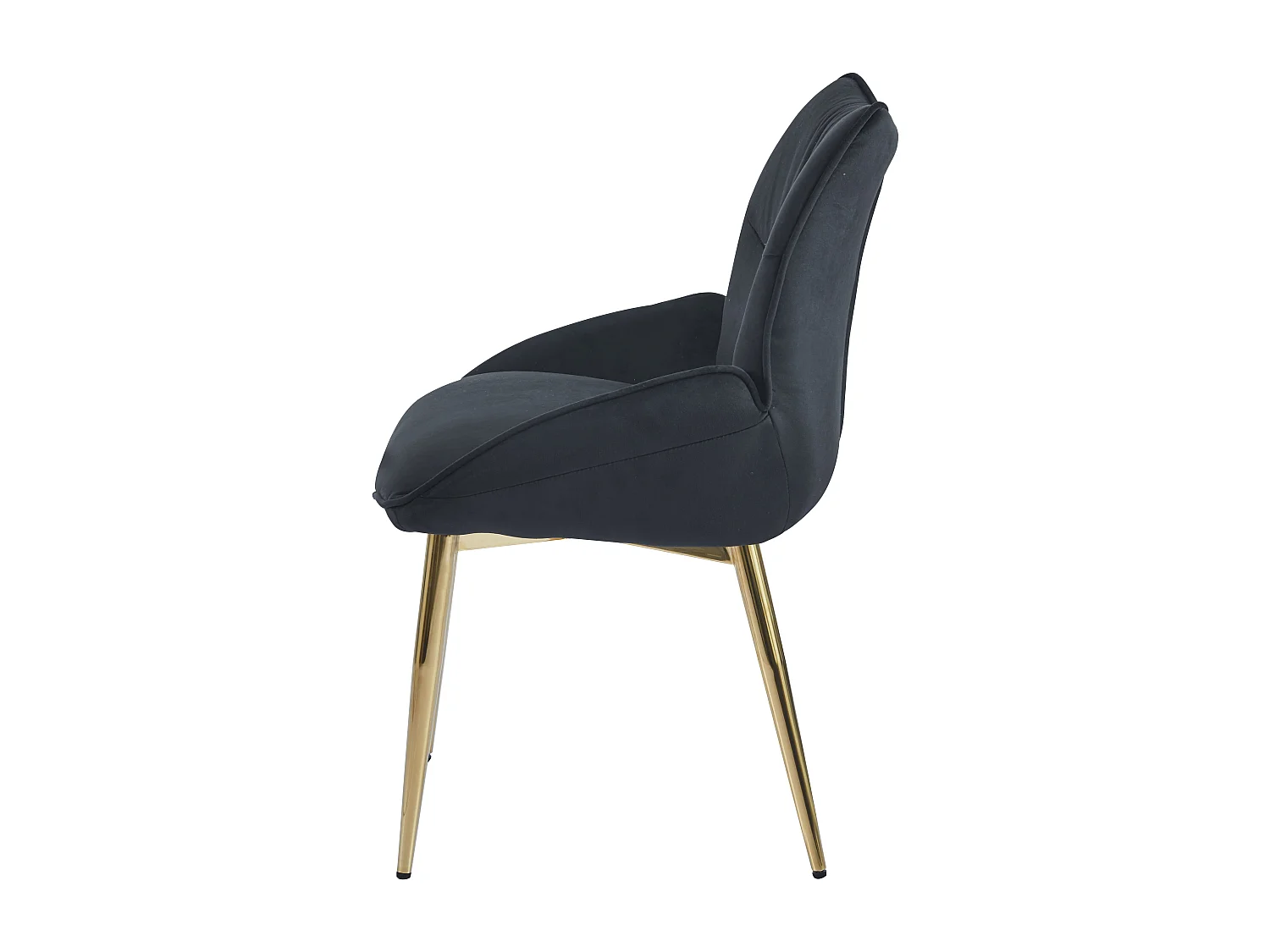Lot de 2 chaises en velours Noir LOHA pied métal Gold