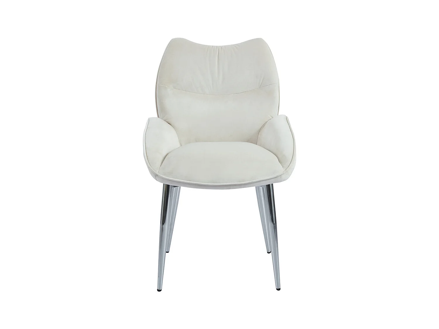 Lot de 2  Chaises en velours Beige LOHA pied métal Chrome