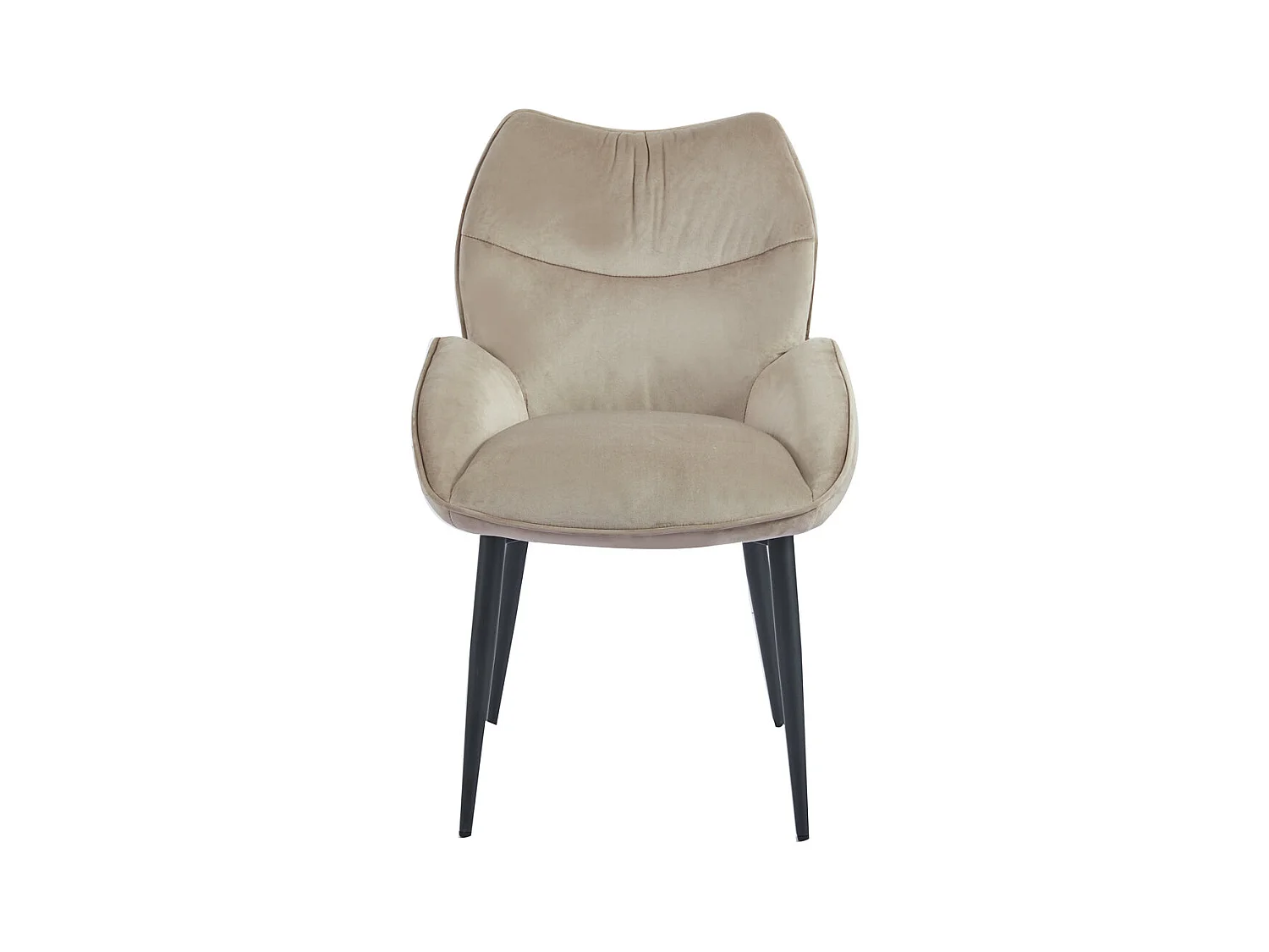 Lot de 2 chaises en velours Taupe LOHA pied métal noir