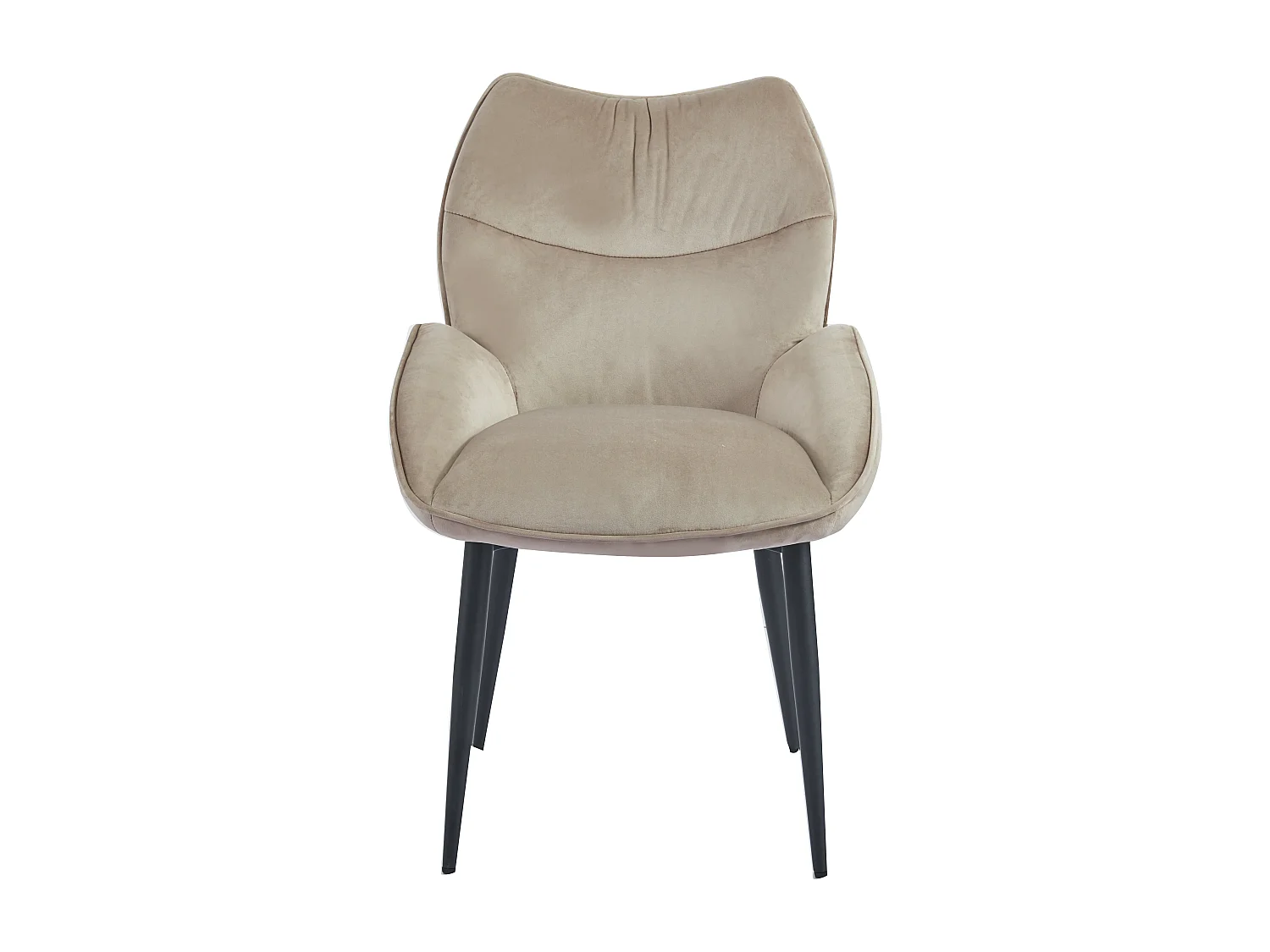 Lot de 2 chaises en velours Taupe LOHA pied métal noir