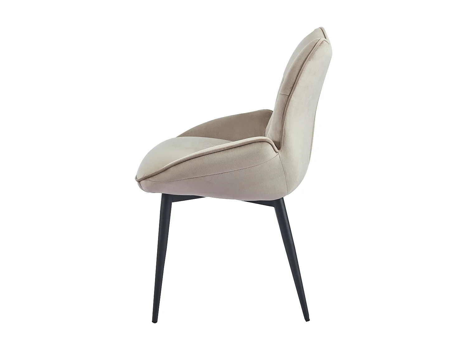 Lot de 2 chaises en velours Taupe LOHA pied métal noir