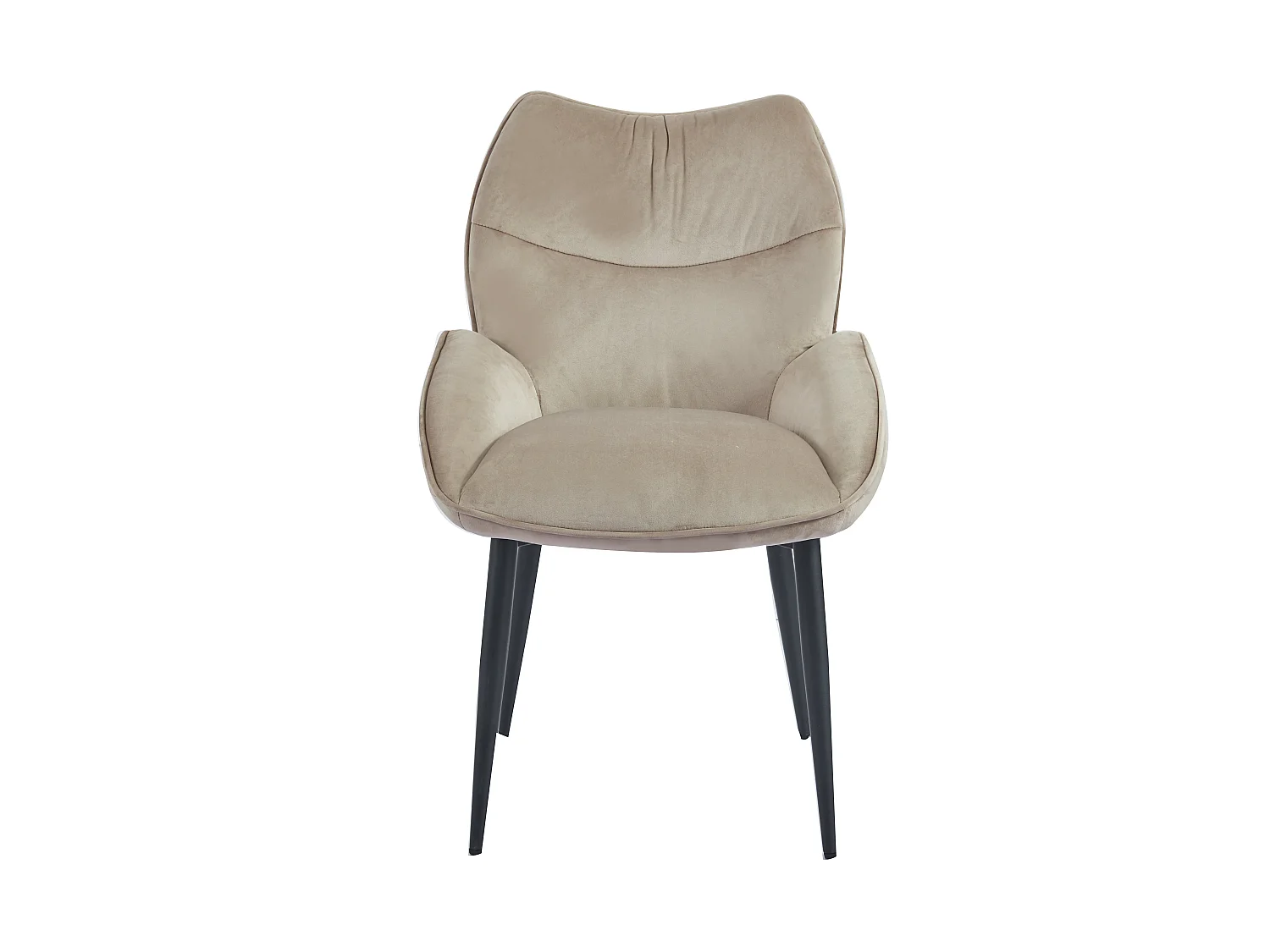 Lot de 2 chaises en velours Taupe LOHA pied métal noir