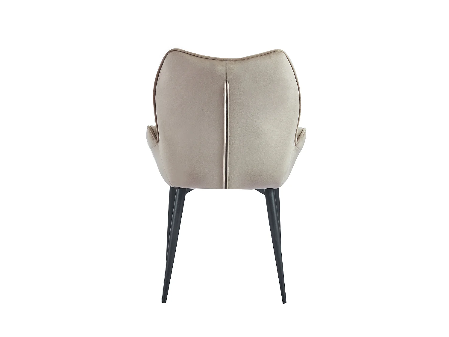 Lot de 2 chaises en velours Taupe LOHA pied métal noir