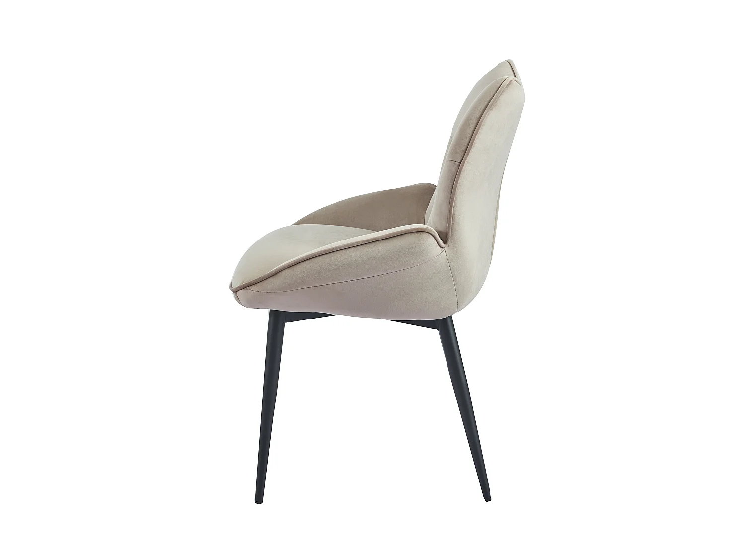Lot de 2 chaises en velours Taupe LOHA pied métal noir
