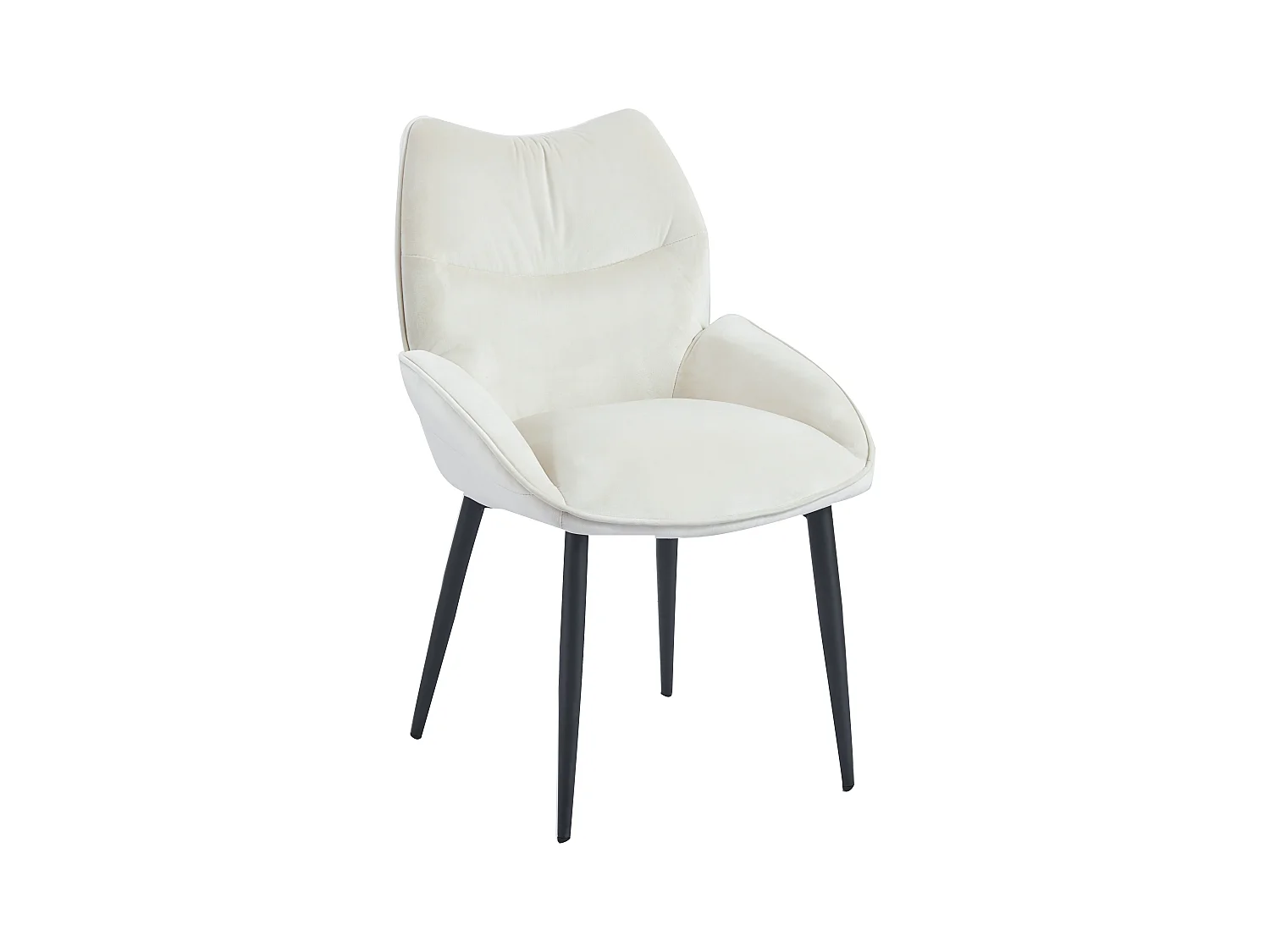 Lot de 2 chaises en velours Beige LOHA pied métal noir