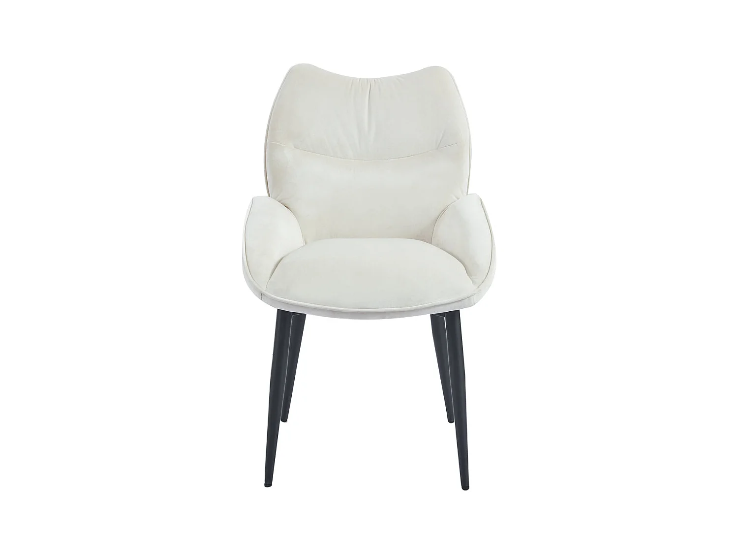 Lot de 2 chaises en velours Beige LOHA pied métal noir