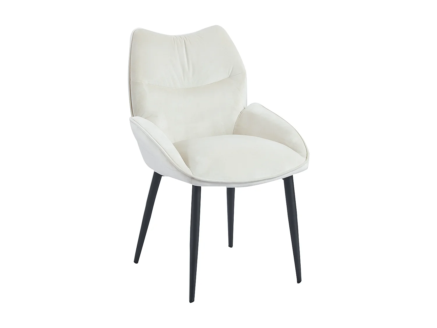 Lot de 2 chaises en velours Beige LOHA pied métal noir