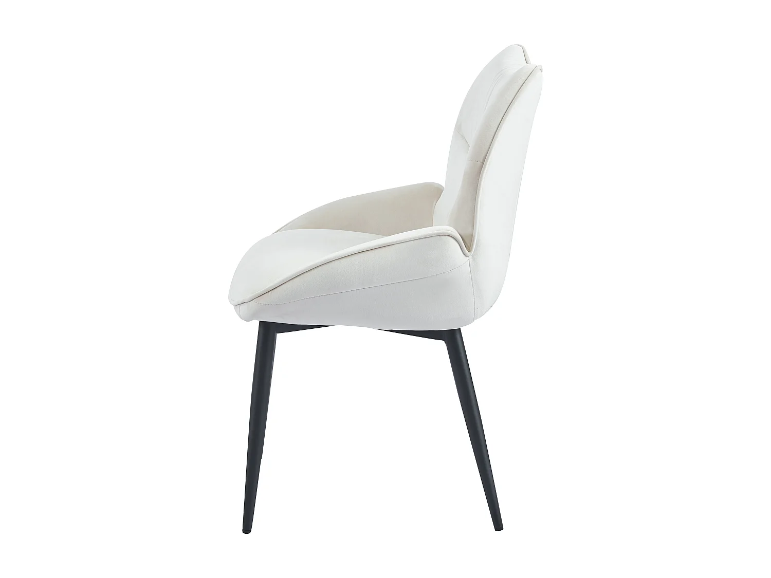 Lot de 2 chaises en velours Beige LOHA pied métal noir